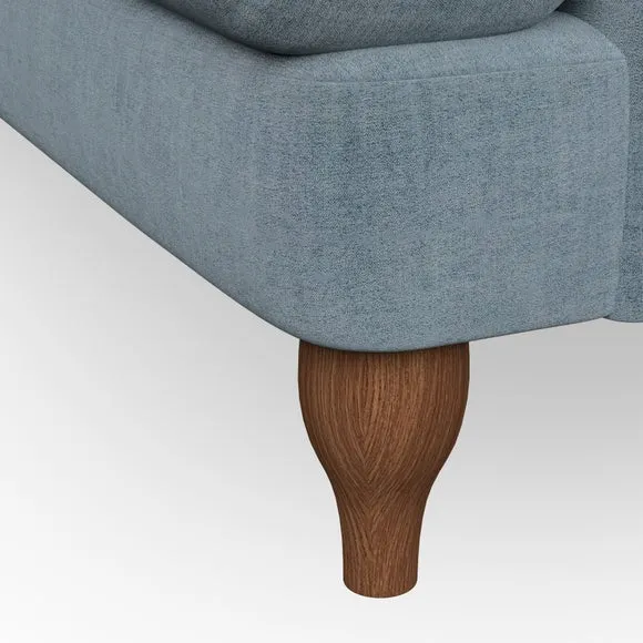 4-Seater Corner Sofa with Pleated Arms - Blue