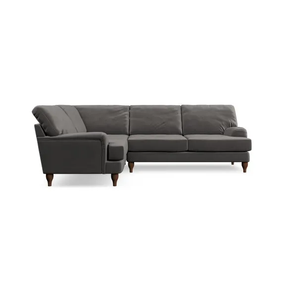 4-Seater Corner Sofa with Pleated Arms - Charcoal