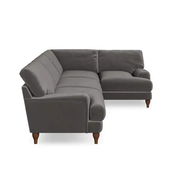 4-Seater Corner Sofa with Pleated Arms - Charcoal