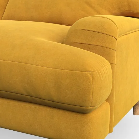 4-Seater Corner Sofa with Pleated Arms - Gold