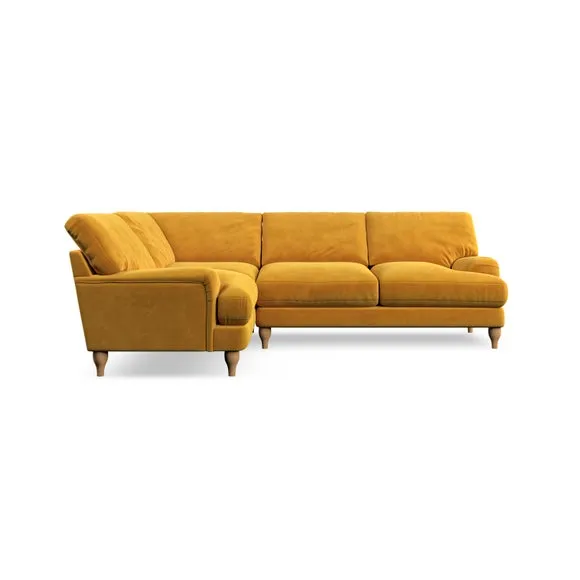 4-Seater Corner Sofa with Pleated Arms - Gold