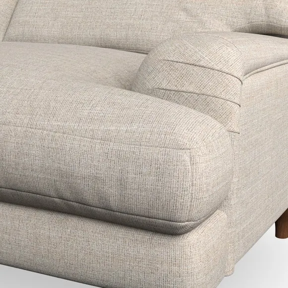 4-Seater Corner Sofa with Pleated Arms - Natural