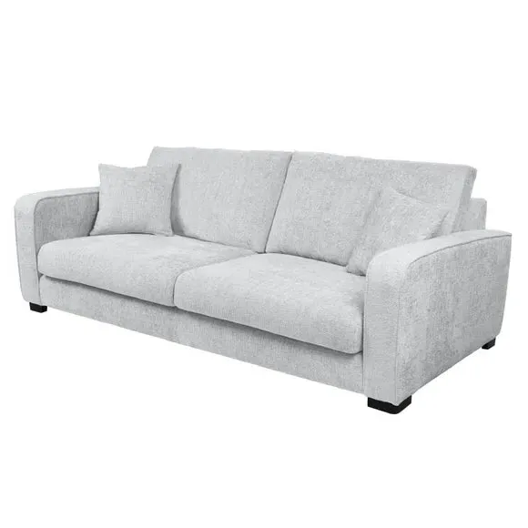 4-Seater Deep Sit Sofa - Silver, Chenille