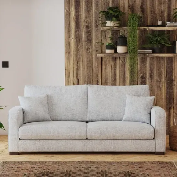 4-Seater Deep Sit Sofa - Silver, Chenille