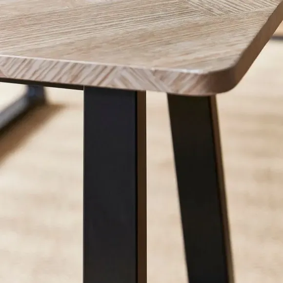 4-Seater Dining Set with Benches - Dark Wood