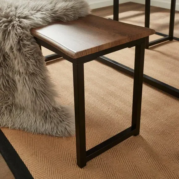4-Seater Dining Set with Benches - Oak, Steel