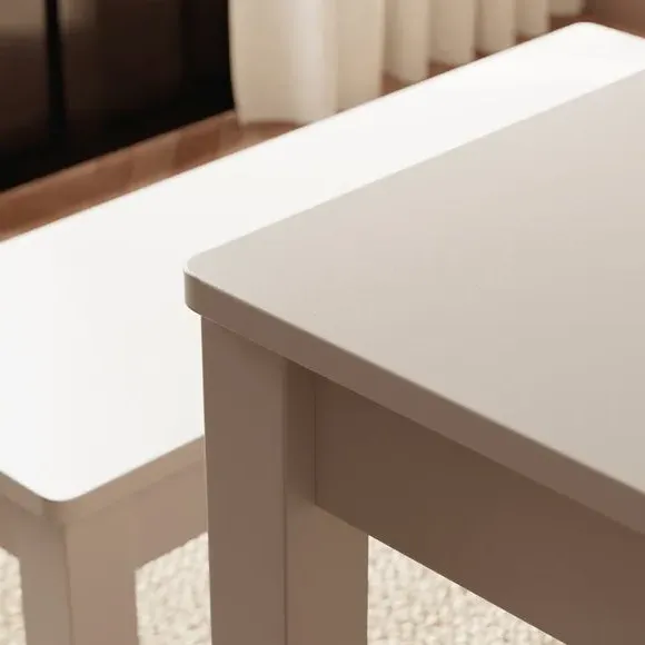 4-Seater Dining Table and Bench Set - Natural, Wood