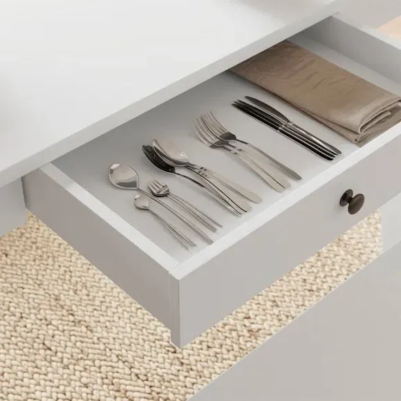 4-Seater Dining Table and Bench Set - White, Wood