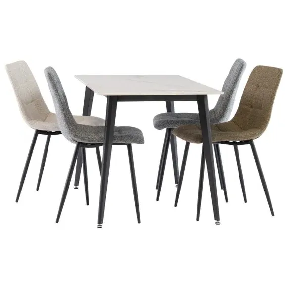 4-Seater Dining Table - Gold, Sintered Stone