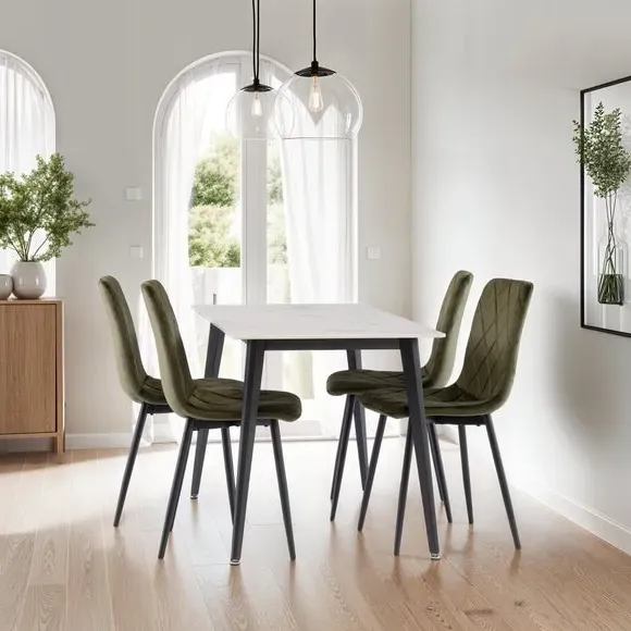 4-Seater Dining Table - Gold, Sintered Stone image