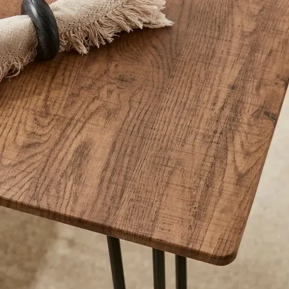 4-Seater Dining Table with 2 Benches - Oak