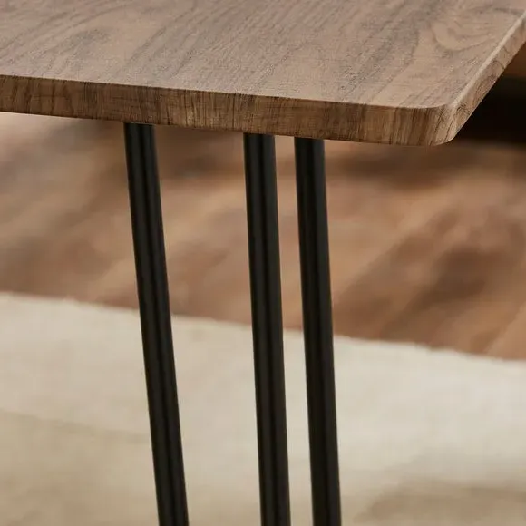 4-Seater Dining Table with 2 Benches - Oak