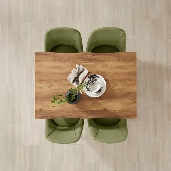 4-Seater Rectangular Dining Table - Dark Wood