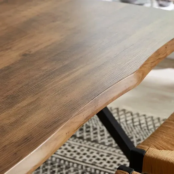 4-Seater Rectangular Dining Table - Dark Wood