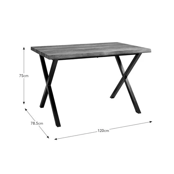 4-Seater Rectangular Dining Table - Dark Wood