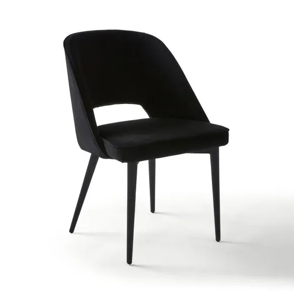 4-Seater Round Dining Set with Chairs - Black