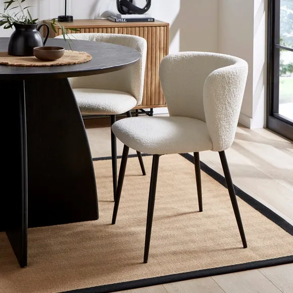 4-Seater Round Dining Set with Chairs - Black