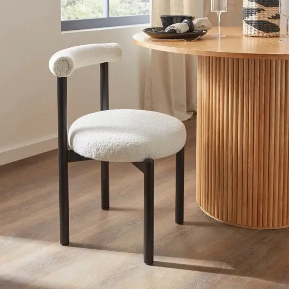 4-Seater Round Dining Set with Chairs - Ivory