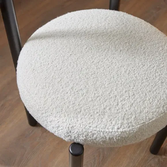 4-Seater Round Dining Set with Chairs - Ivory