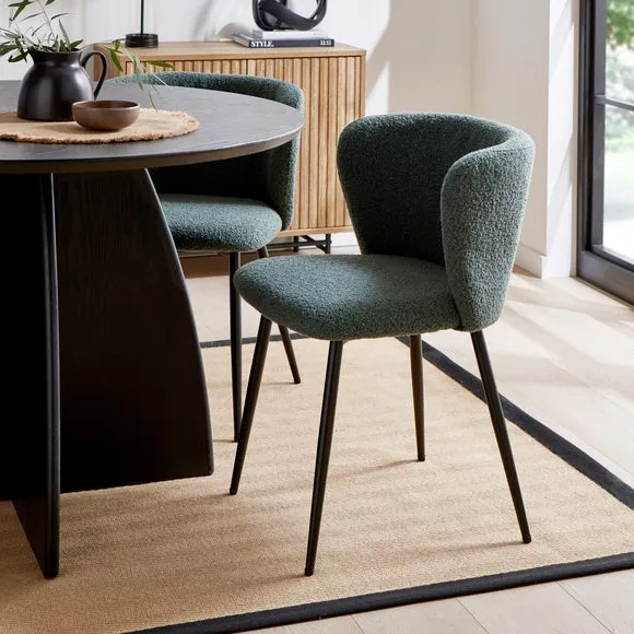 4-Seater Round Dining Set with Chairs - Olive