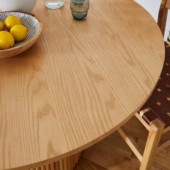 4-Seater Round Dining Set with Chairs - Olive