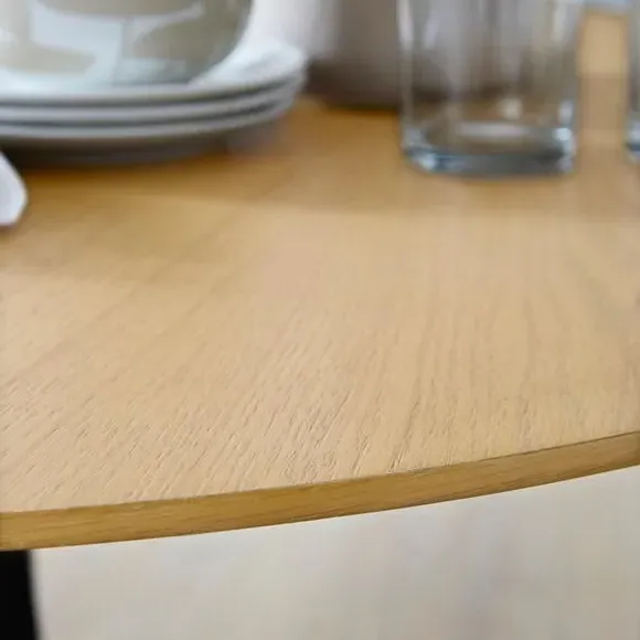 4-Seater Round Dining Table - Black, Wood