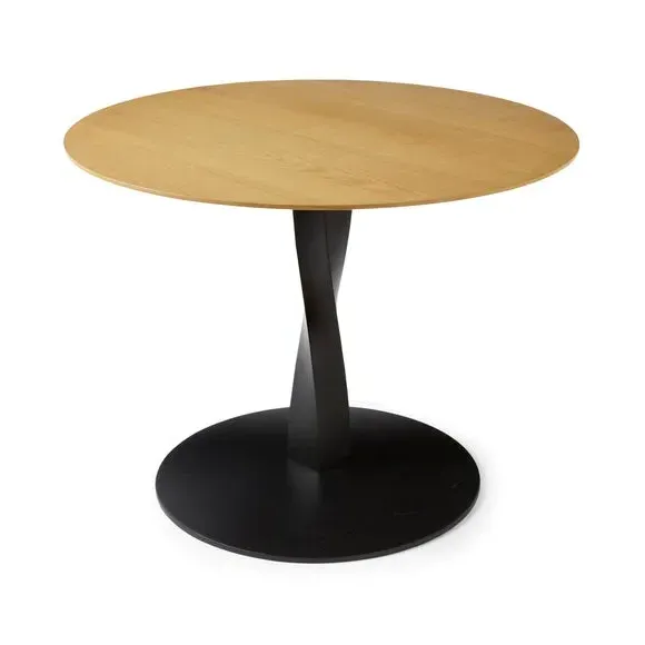 4-Seater Round Dining Table - Black, Wood