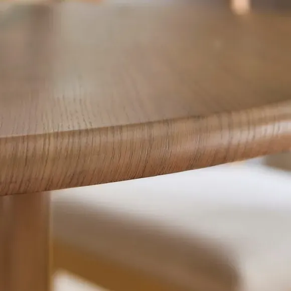4-Seater Round Dining Table - Dark Wood