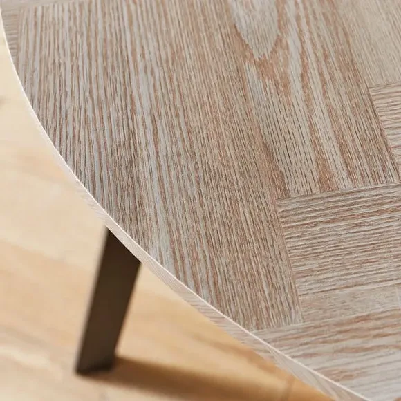4-Seater Round Dining Table - Dark Wood, Veneer