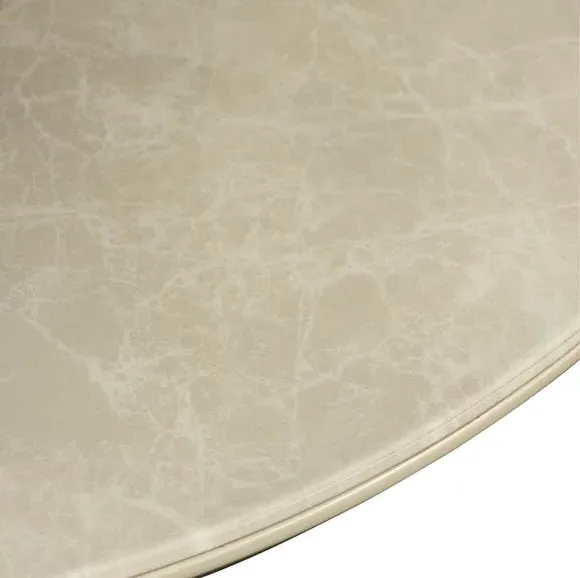 4-Seater Round Dining Table - Natural Marble, Glass