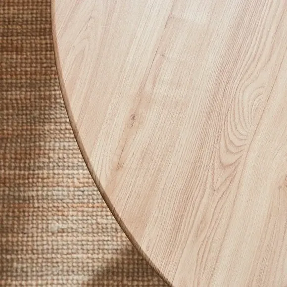 4-Seater Round Dining Table - Natural, Wood Effect