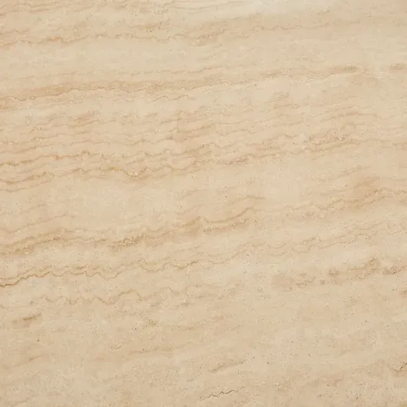 4-Seater Round Dining Table - Oak, Travertine