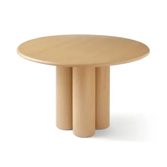 4-Seater Round Dining Table - Oak, Wood