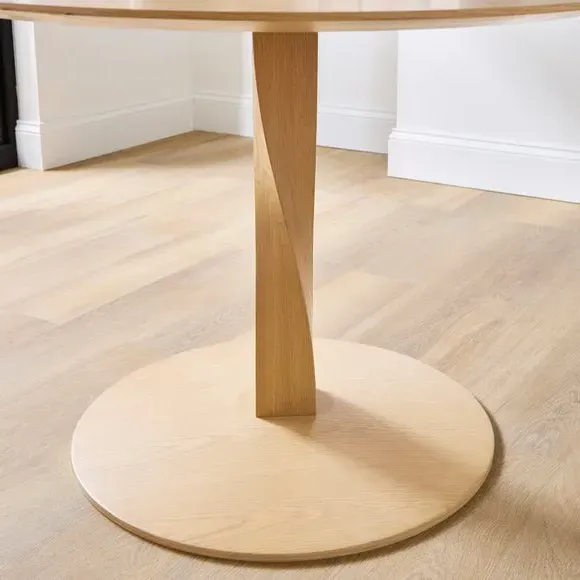 4-Seater Round Dining Table - Oak, Wood