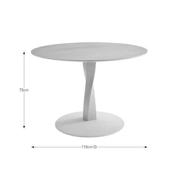 4-Seater Round Dining Table - Oak, Wood