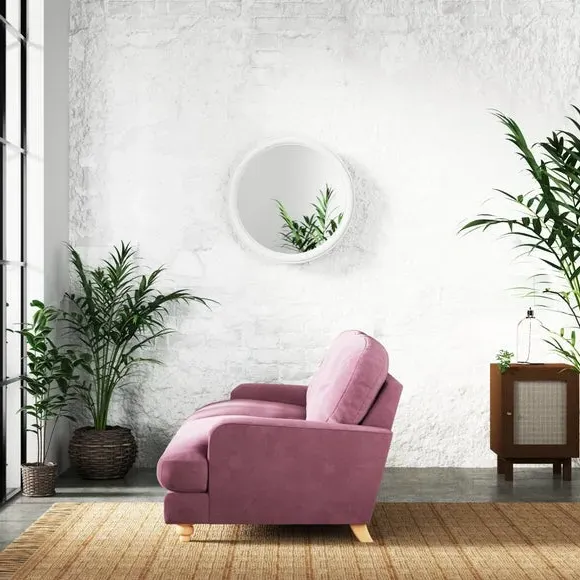 4-Seater Sofa Chesterfield Style - Berry, Chenille