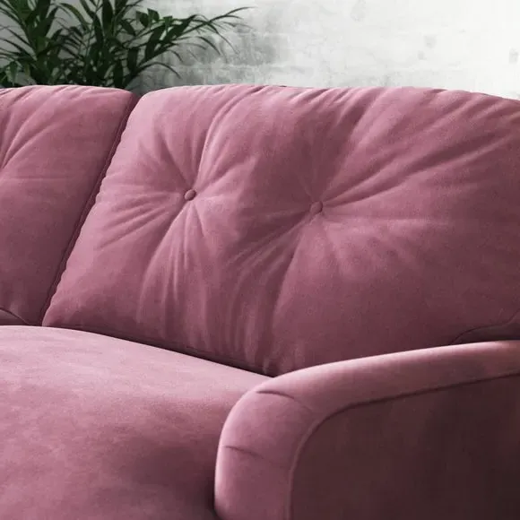 4-Seater Sofa Chesterfield Style - Berry, Chenille