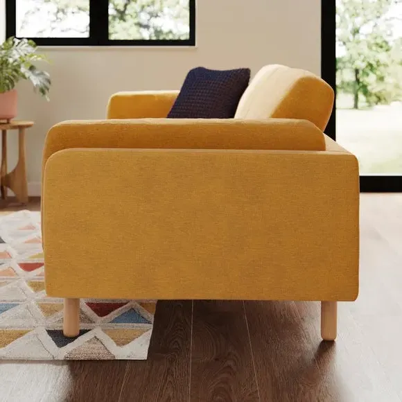 4-Seater Sofa - Gold, Chenille