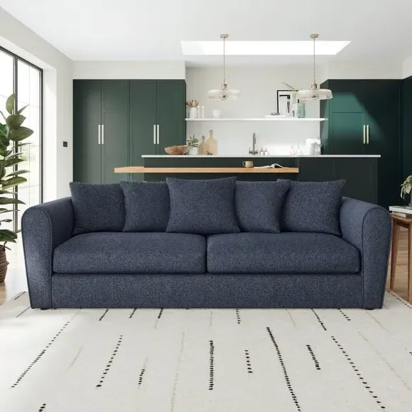 4-Seater Sofa Multi Texture - Navy, Fabric