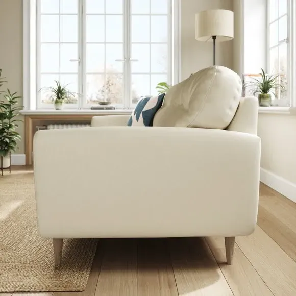 4-Seater Sofa with Button Back - Champagne, Velvet