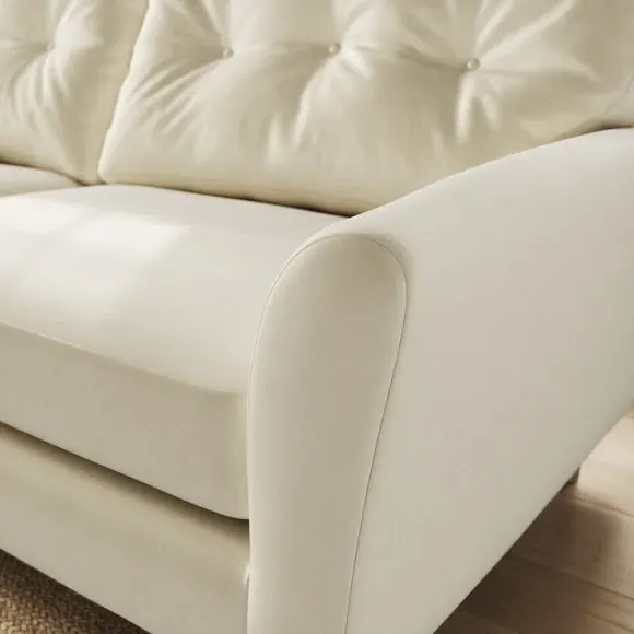 4-Seater Sofa with Button Back - Champagne, Velvet