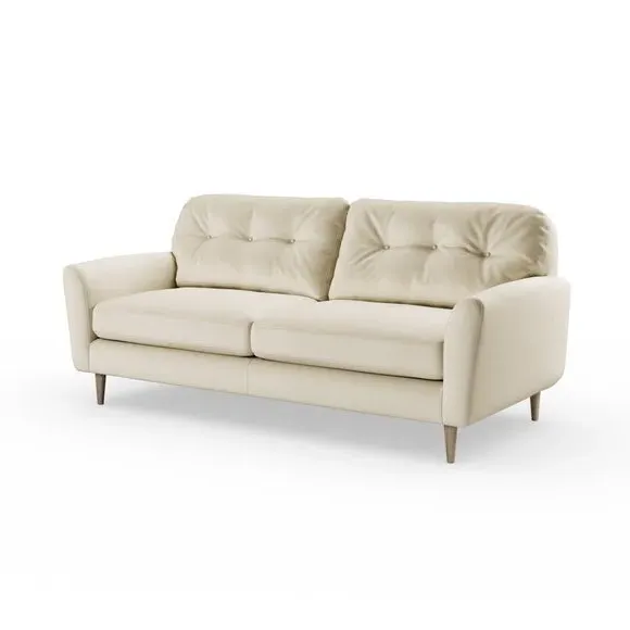 4-Seater Sofa with Button Back - Champagne, Velvet