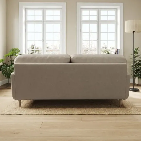 4-Seater Sofa with Button Back - Grey, Velvet