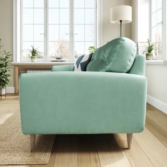 4-Seater Sofa with Button Back - Mineral, Velvet