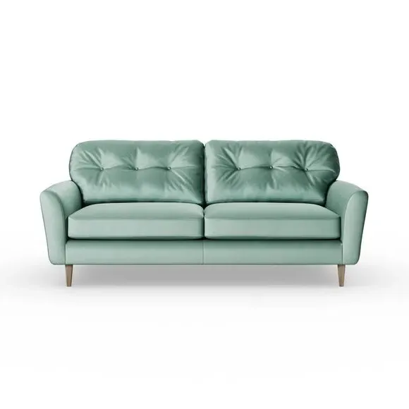 4-Seater Sofa with Button Back - Mineral, Velvet