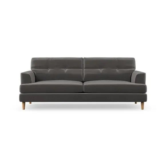 4-Seater Sofa with Button Detail - Charcoal
