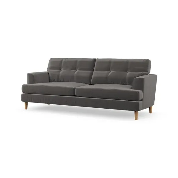 4-Seater Sofa with Button Detail - Charcoal