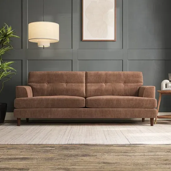 4-Seater Sofa with Button Detail - Clay