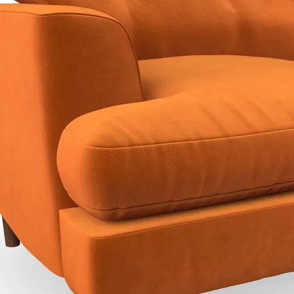 4-Seater Sofa with Button Detail - Ginger