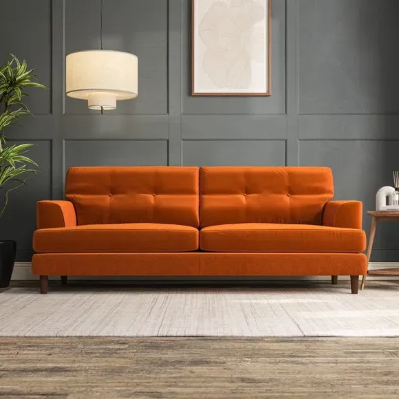 4-Seater Sofa with Button Detail - Ginger